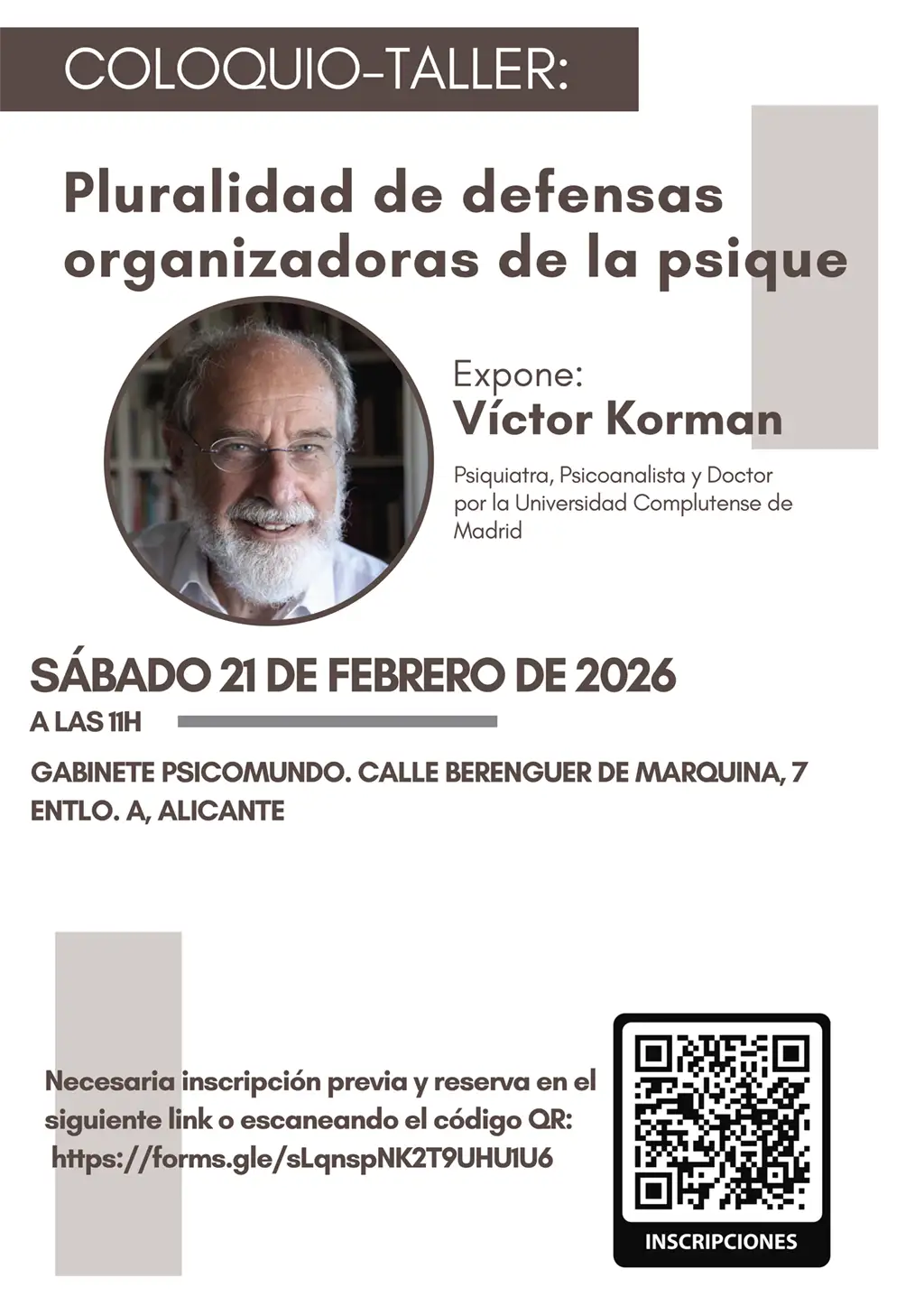 Charla Coloquio Víctor Korman en Psicomundo